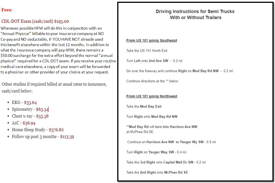 A page of instructions for driving with or without trailer.
